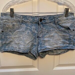 Juniors Mossimo Supply Co. blue stretch casual super short denim shorts 11